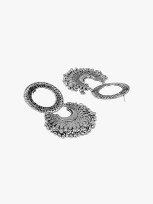 silver metal hoop earring - 18409422 - Standard Image - 3