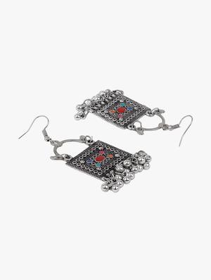 silver metal jhumka earring - 18409424 - Standard Image - 3