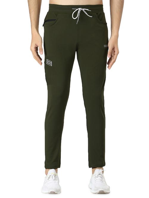 green solid flat front casual trouser - 18409799 - Standard Image - 1