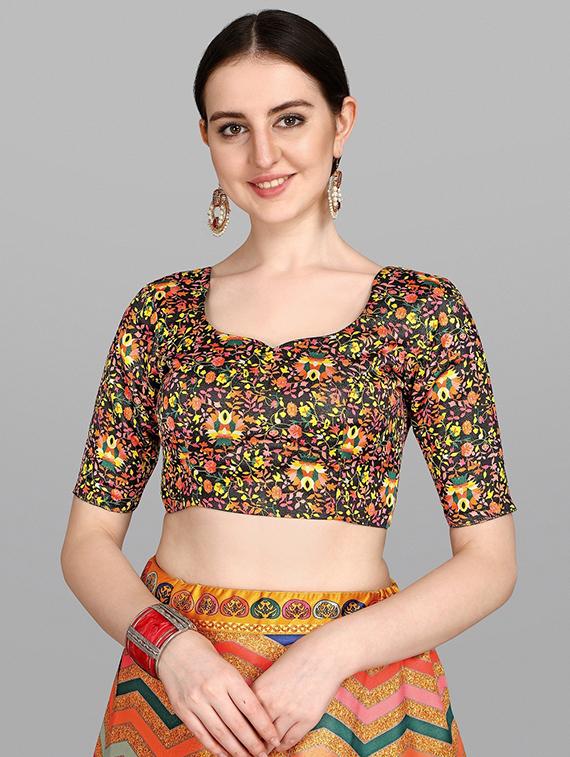 orange silk flared lehenga - 18410283 - Zoom Image - 4