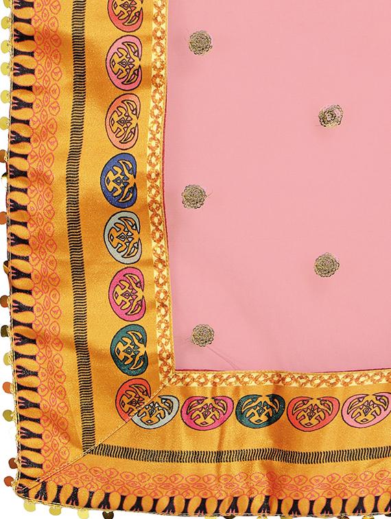 orange silk flared lehenga - 18410283 - Zoom Image - 5