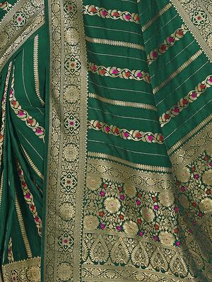 green art silk woven saree with blouse - 18410710 - Standard Image - 2