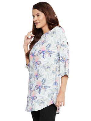 boat neck printed tunic - 18411088 - Standard Image - 2