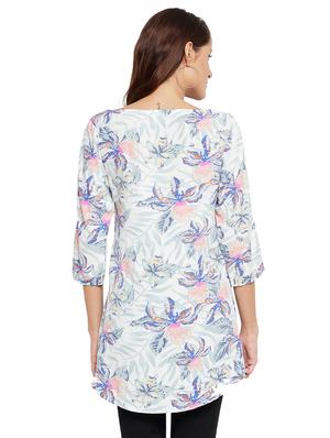 boat neck printed tunic - 18411088 - Standard Image - 3
