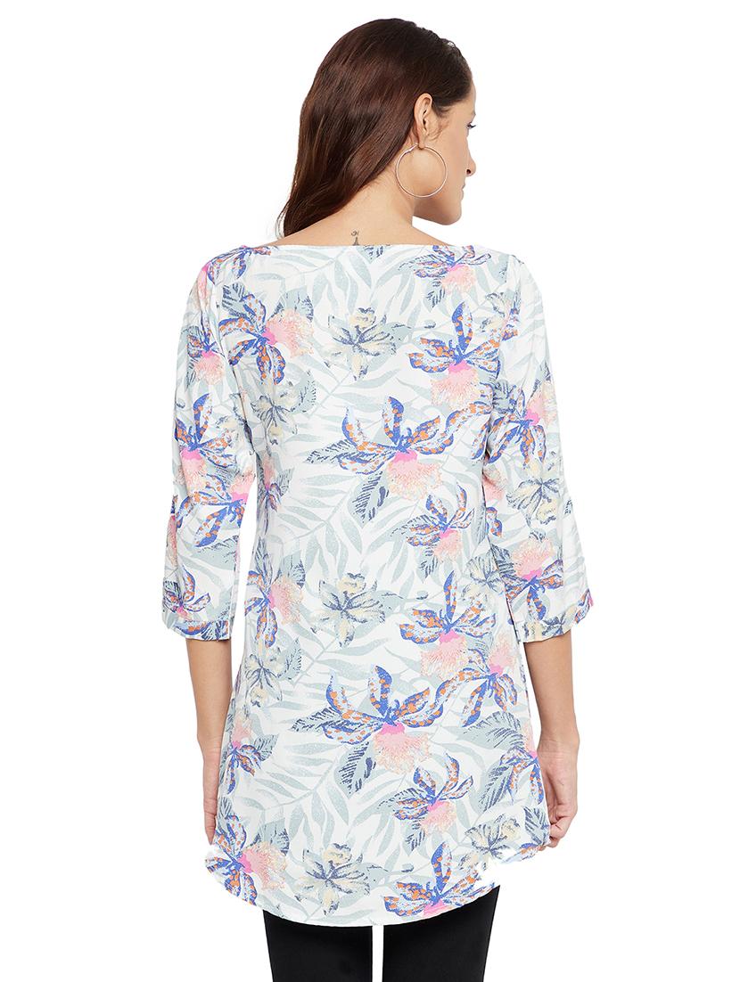 boat neck printed tunic - 18411088 - Zoom Image - 3