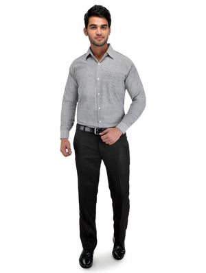 grey solid casual shirt - 18411115 - Standard Image - 4