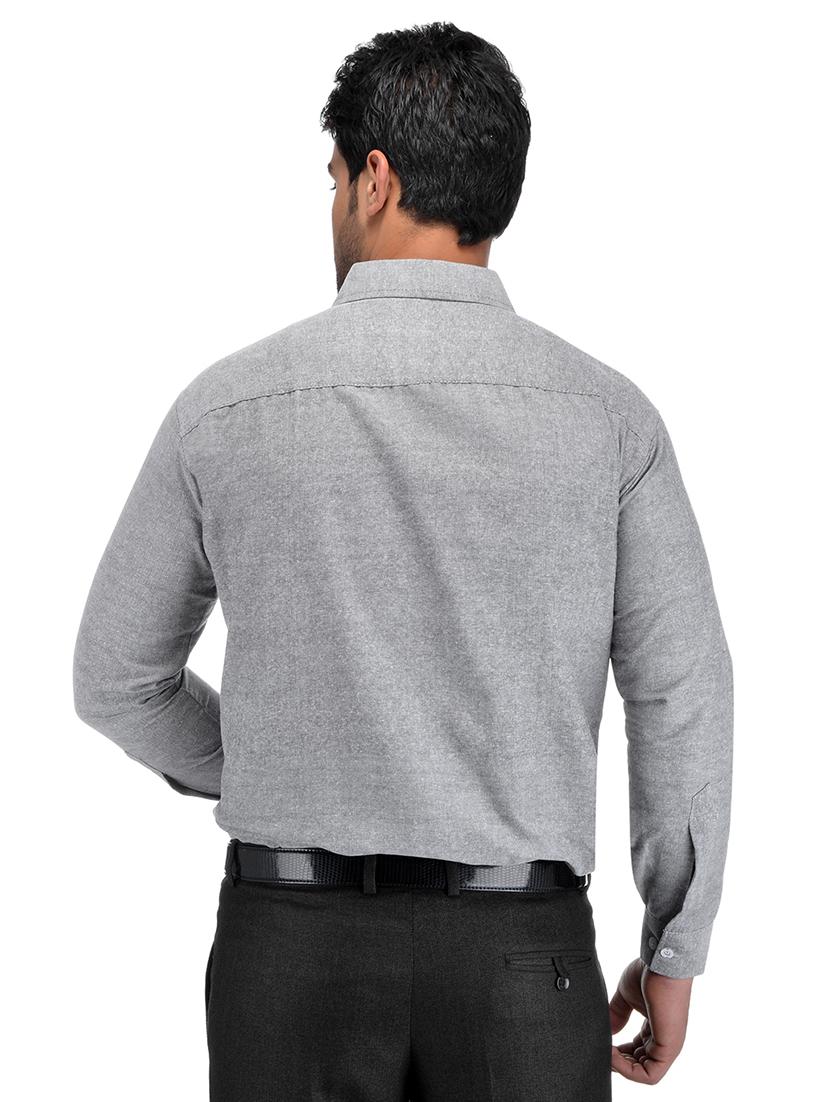 grey solid casual shirt - 18411115 - Zoom Image - 3