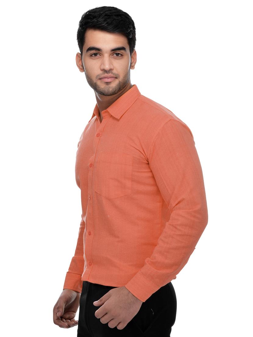 orange solid casual shirt - 18411117 - Zoom Image - 2