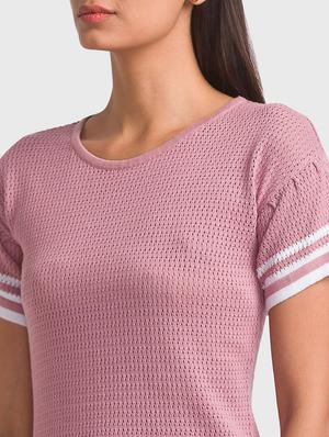 round neck self design tee - 18411463 - Standard Image - 6