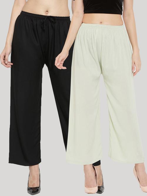 set of 2 pcs solid palazzo - 18411864 - Standard Image - 1