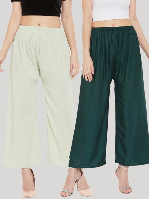 set of 2 pcs solid palazzo - 18411888 - Standard Image - 1