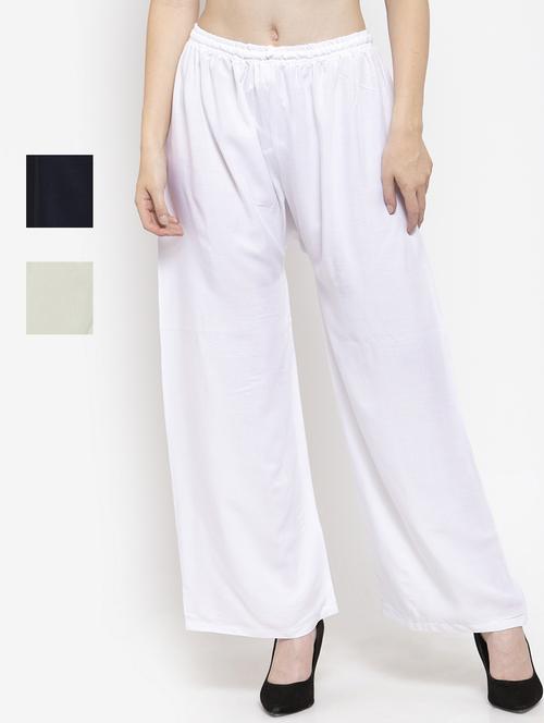 set of 3 pcs solid palazzo - 18412011 - Standard Image - 1