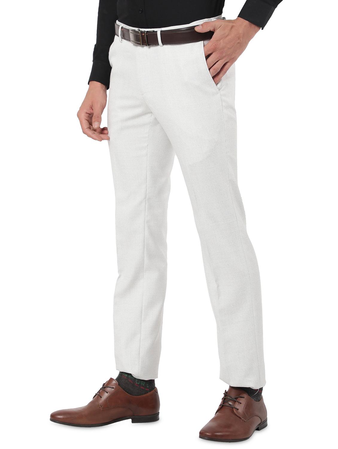 grey checkered flat front formal trouser - 18412463 - Zoom Image - 2