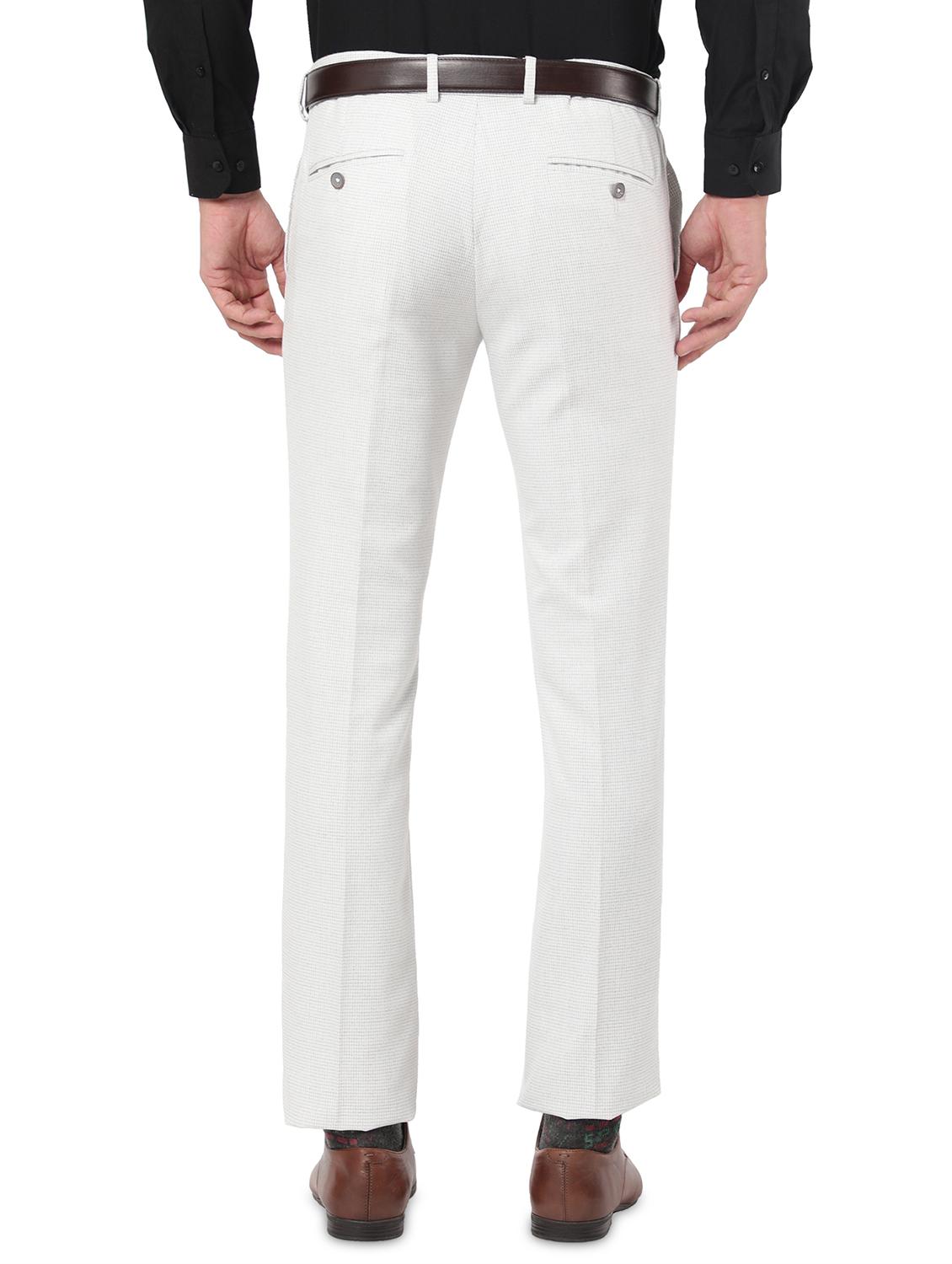 grey checkered flat front formal trouser - 18412463 - Zoom Image - 3