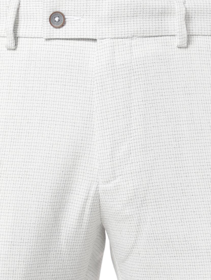 grey checkered flat front formal trouser - 18412463 - Zoom Image - 4