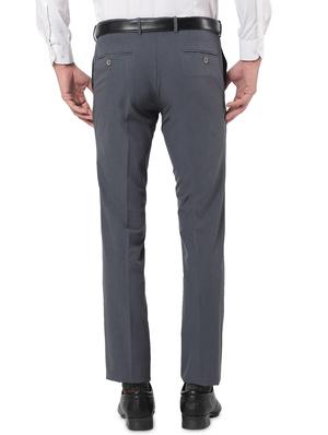 charcoal-grey solid formal trouser - 18412465 - Standard Image - 3