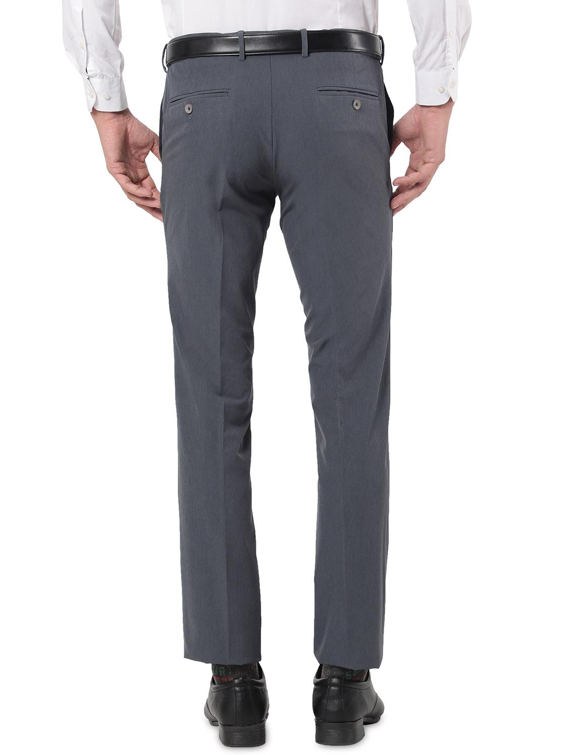 charcoal-grey solid formal trouser - 18412465 - Zoom Image - 3