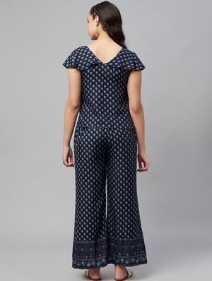 blue cotton top pants set - 18412681 - Standard Image - 3