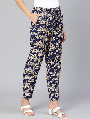 printed flat front trouser - 18412910 - Standard Image - 3