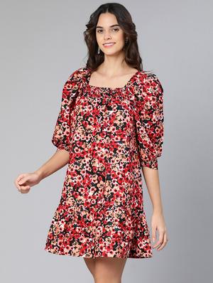 printed fit & flare dress - 18412917 - Standard Image - 2