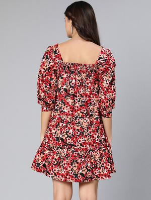 printed fit & flare dress - 18412917 - Standard Image - 4