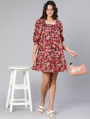 printed fit & flare dress - 18412917 - Standard Image - 5