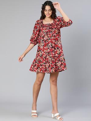 printed fit & flare dress - 18412917 - Standard Image - 6