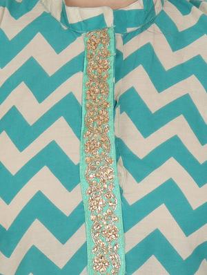 sky blue printed straight kurta - 18413019 - Standard Image - 4