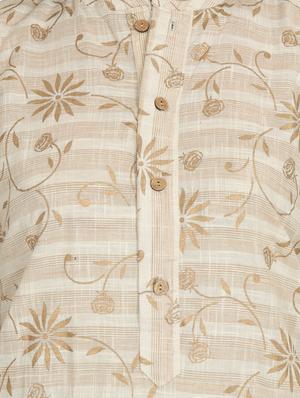 gold print straight kurta - 18413020 - Standard Image - 4