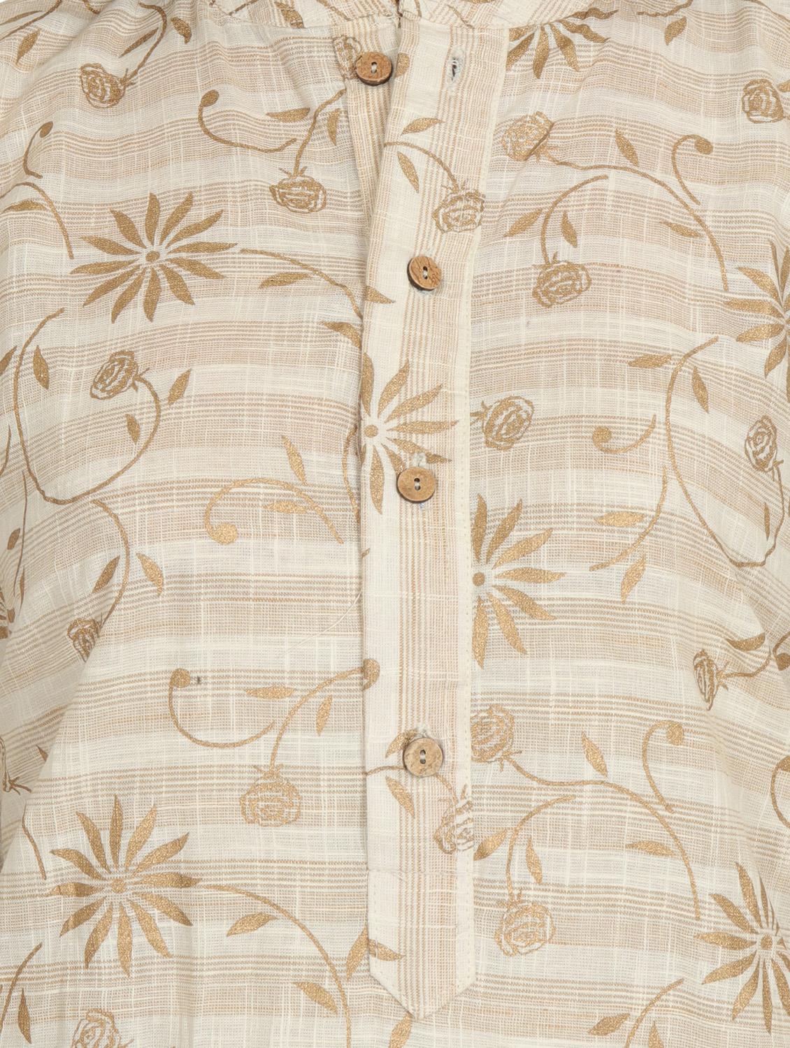 gold print straight kurta - 18413020 - Zoom Image - 4