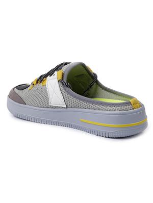 grey pu lace up sneakers - 18413075 - Standard Image - 4