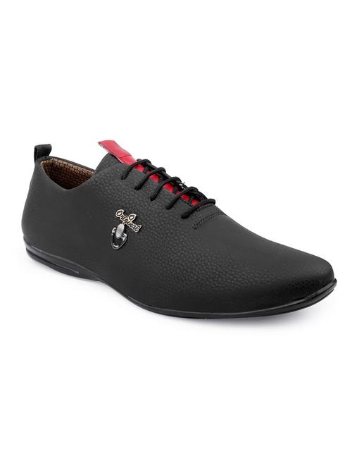 black pu lace up shoes - 18413086 - Standard Image - 1