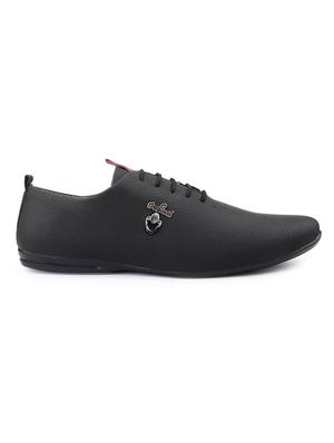 black pu lace up shoes - 18413086 - Standard Image - 2
