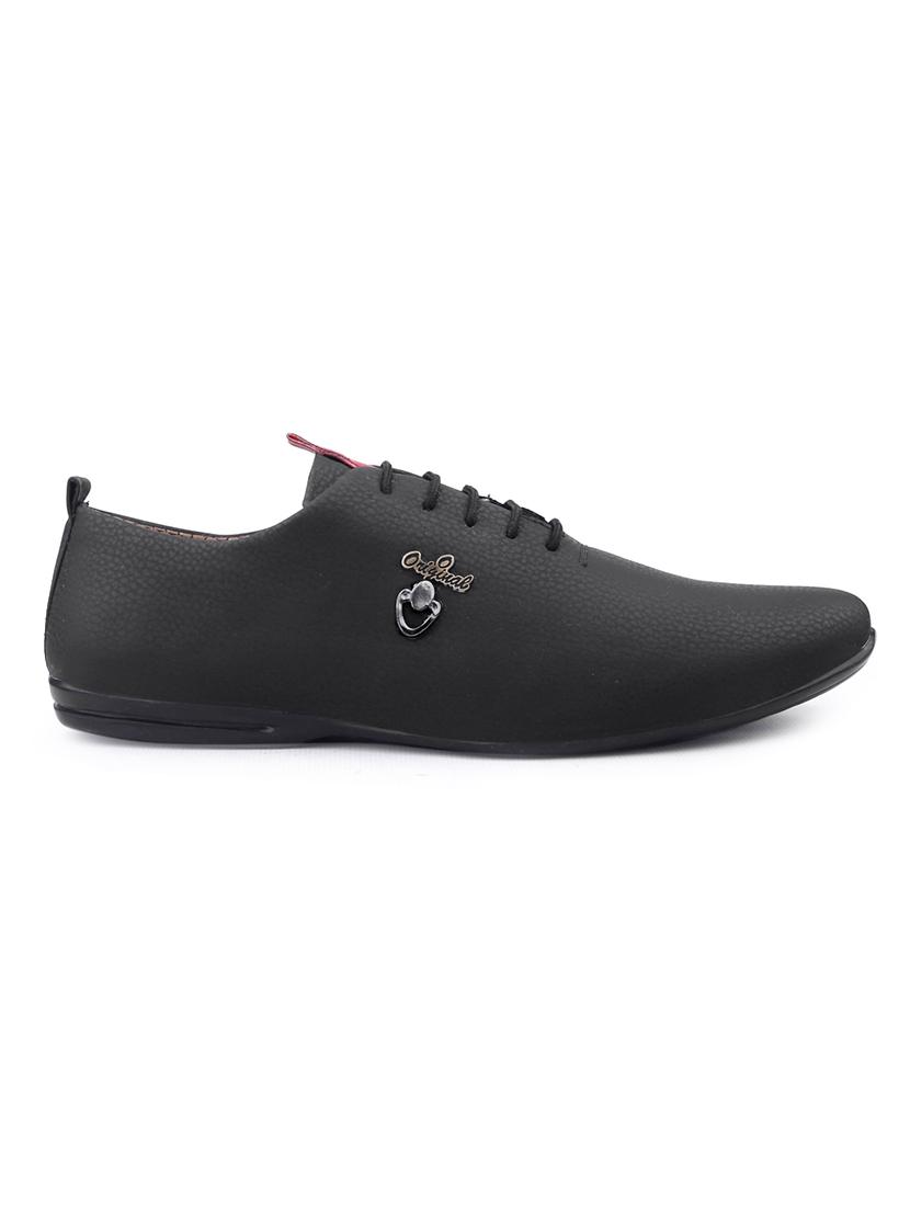 black pu lace up shoes - 18413086 - Zoom Image - 2