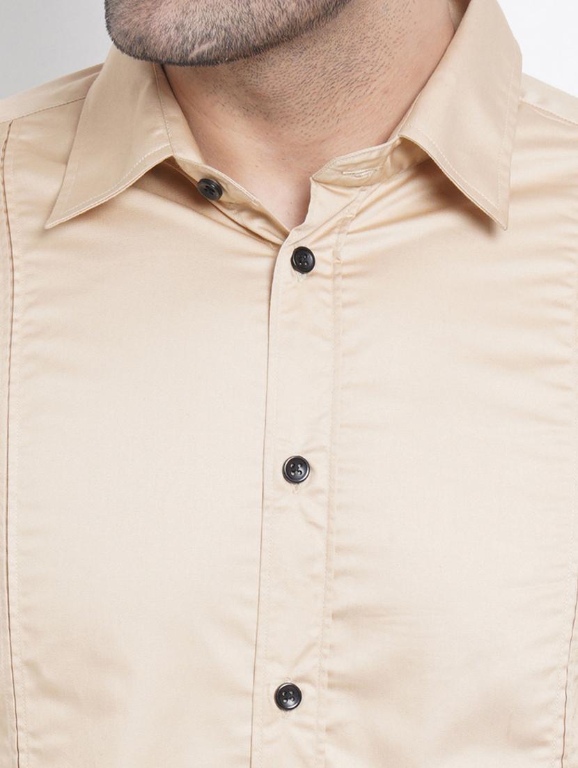 beige solid casual shirt - 18413307 - Zoom Image - 5