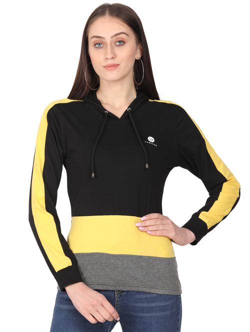 hooded neck color block sweatshirt - 18413466 - Very Small Image - 1