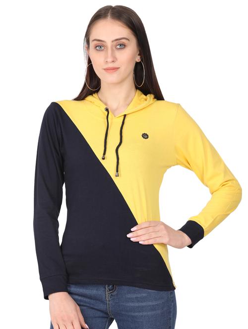 hooded neck color block sweatshirt - 18413467 - Very Small Image - 1