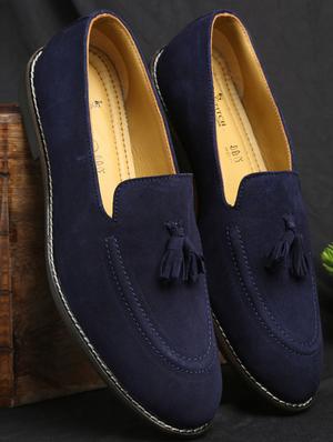 blue suede slip on loafers - 18414273 - Standard Image - 3