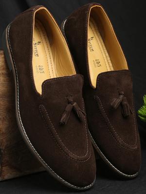 brown suede slip on loafers - 18414277 - Standard Image - 2