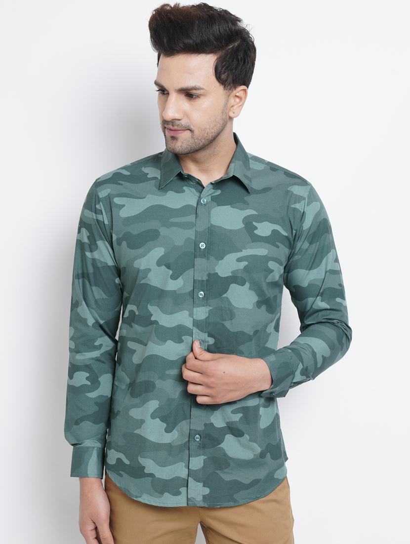 green camouflage casual shirt - 18414745 - Zoom Image - 1