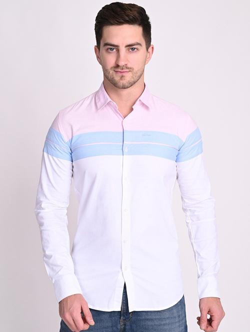 white color-b;ocked casual shirt - 18414796 - Very Small Image - 1