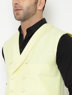 yellow solid nehru jacket - 18415476 - Standard Image - 6