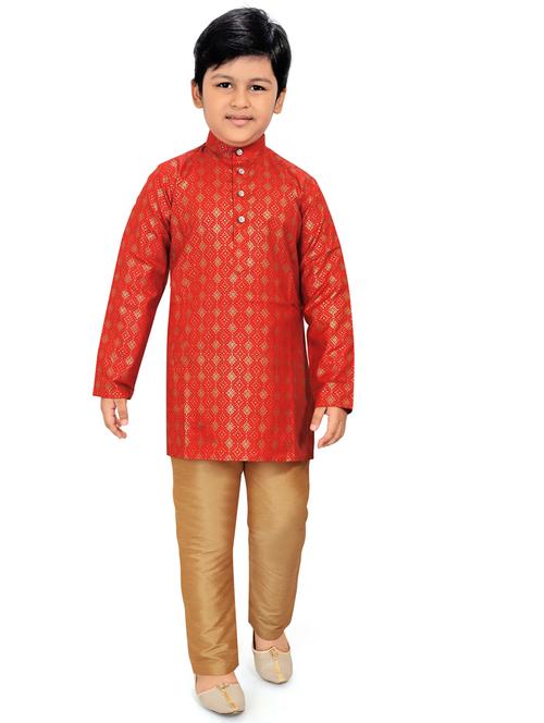 red printed kurta pajama set - 18415884 - Standard Image - 1