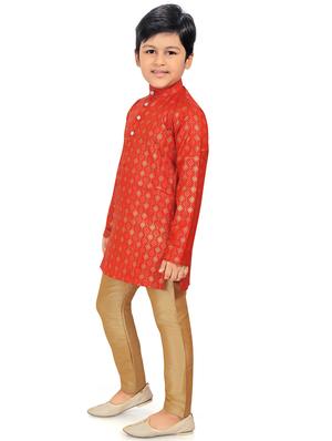 red printed kurta pajama set - 18415884 - Standard Image - 2