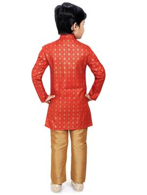 red printed kurta pajama set - 18415884 - Standard Image - 3