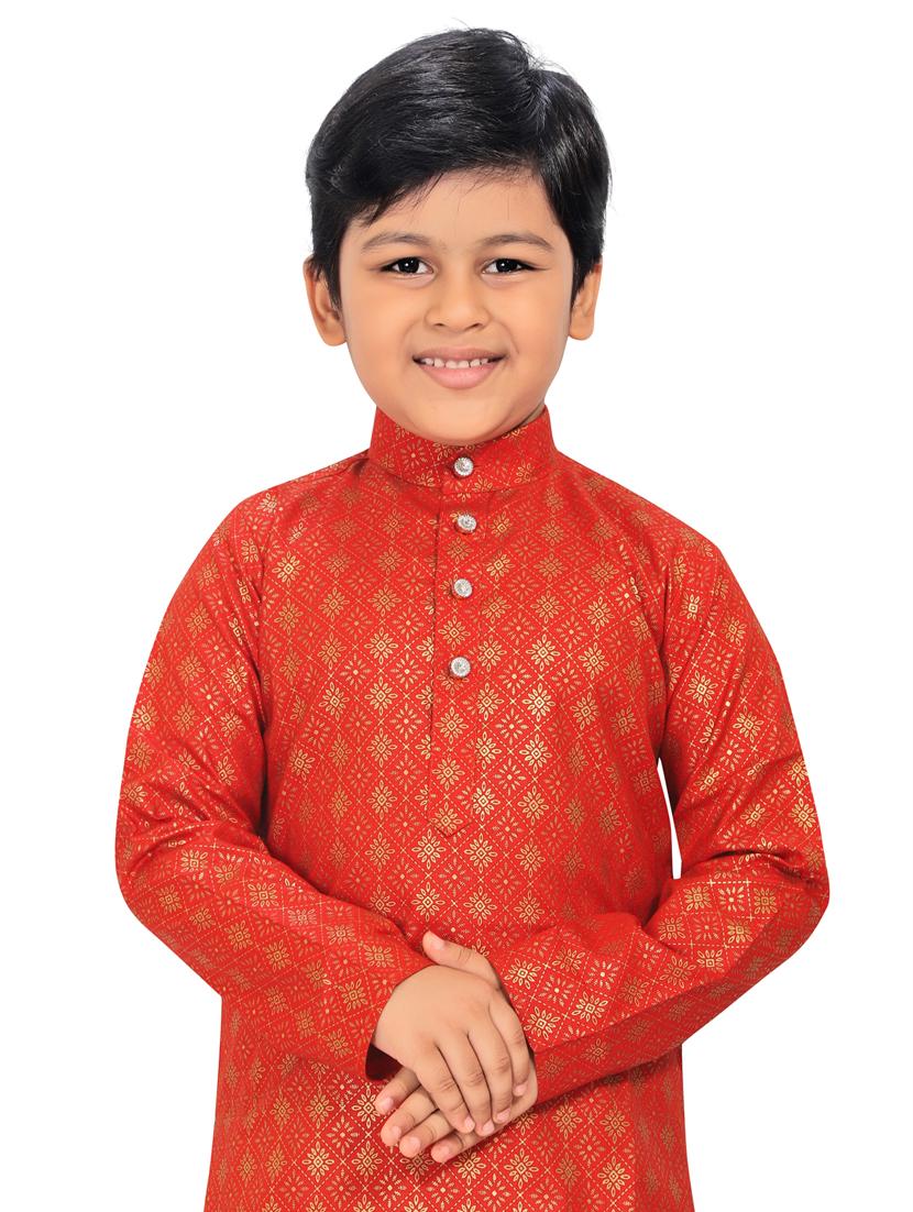 red printed kurta pajama set - 18415884 - Zoom Image - 5