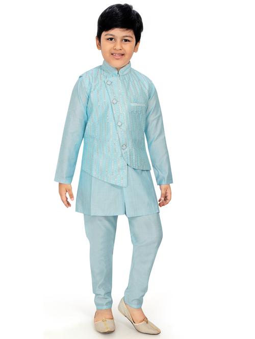 blue printed kurta pajama set - 18415891 - Standard Image - 1