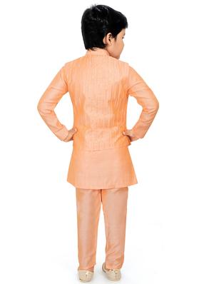 orange printed kurta pajama set - 18415895 - Standard Image - 3