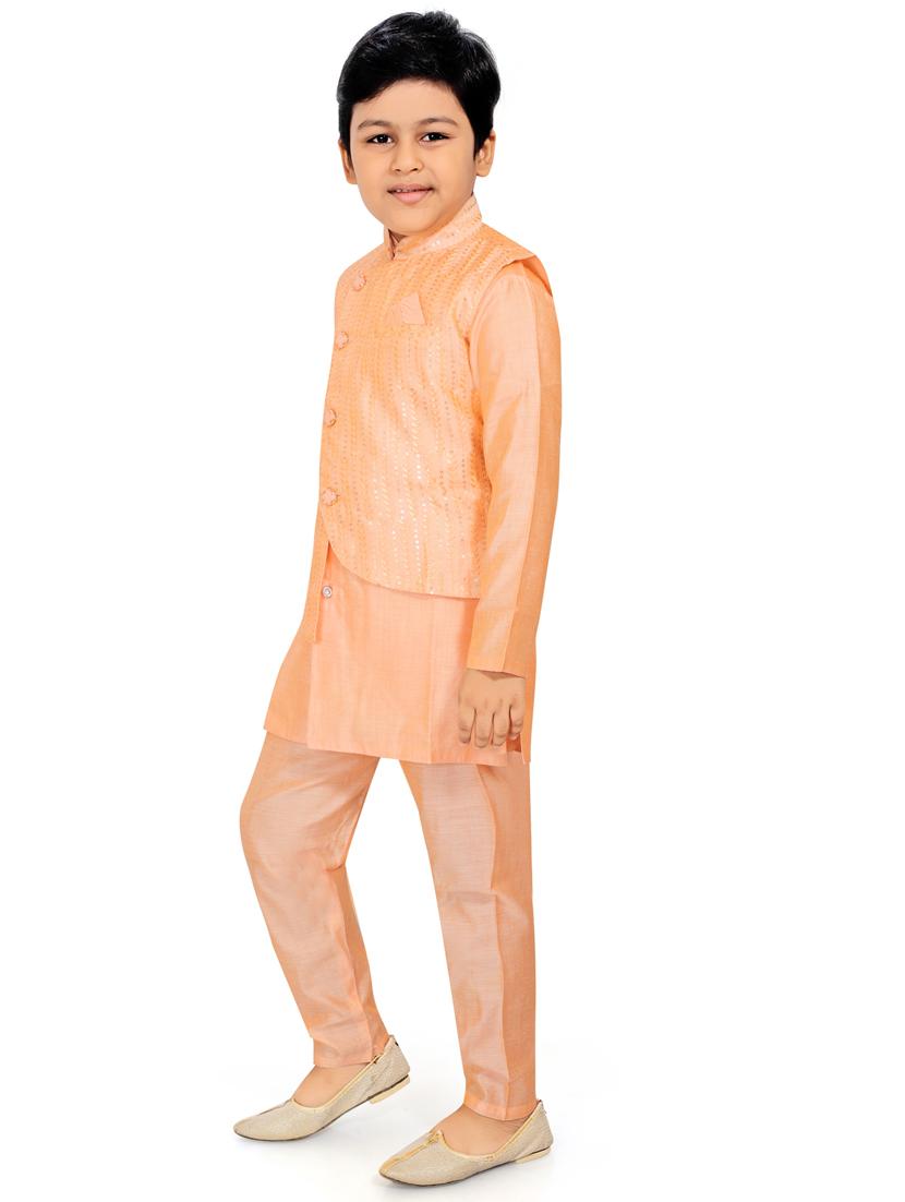 orange printed kurta pajama set - 18415895 - Zoom Image - 2