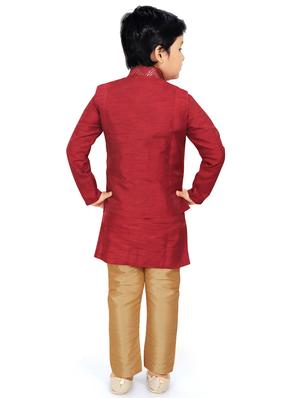 red printed kurta pajama set - 18415897 - Standard Image - 3